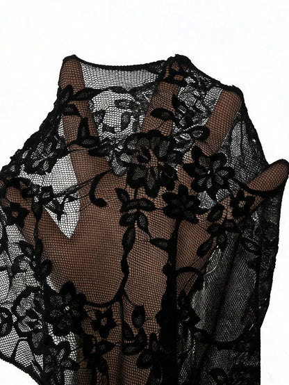 Rafferiza Women's Sexy & Elegant Asymmetric Neck Ruched Lace Patchwork Long Sleeve White Dress