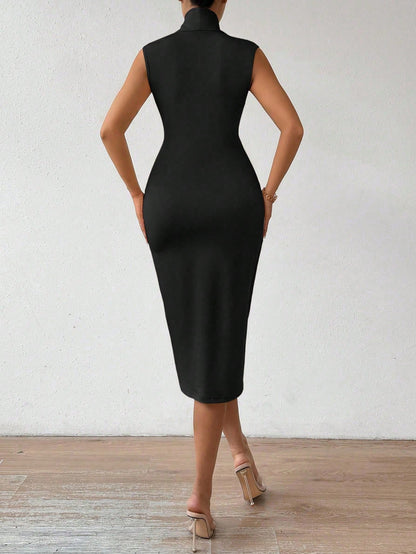 Rafferiza Women's Solid Color Pleated Sleeveless Elegant Dress Maxi Women Outfit