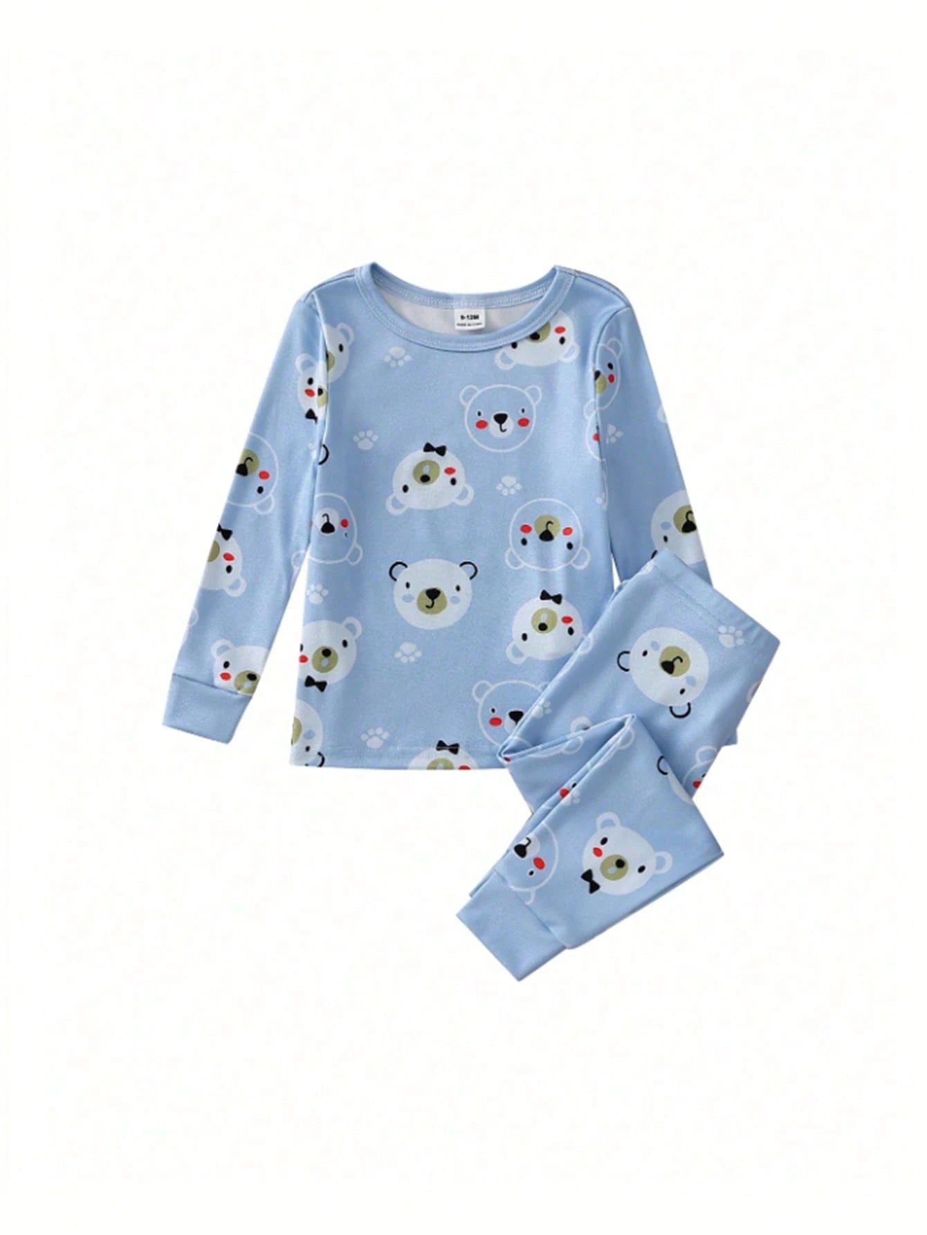 (Random 6 Sets Send 1 Sets)Infant Toddler Cute Fitted Long Sleeve Dinosaur Pajama Set Snug Fit