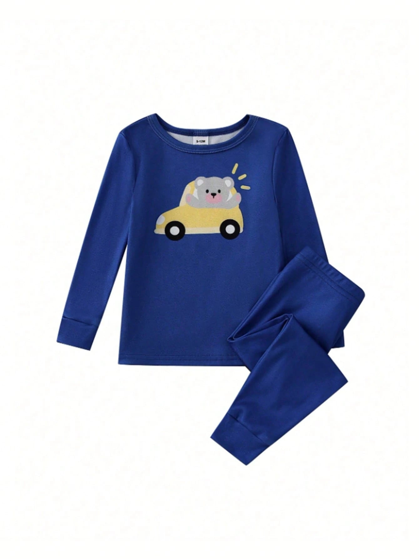 (Random 6 Sets Send 1 Sets)Infant Toddler Cute Fitted Long Sleeve Dinosaur Pajama Set Snug Fit