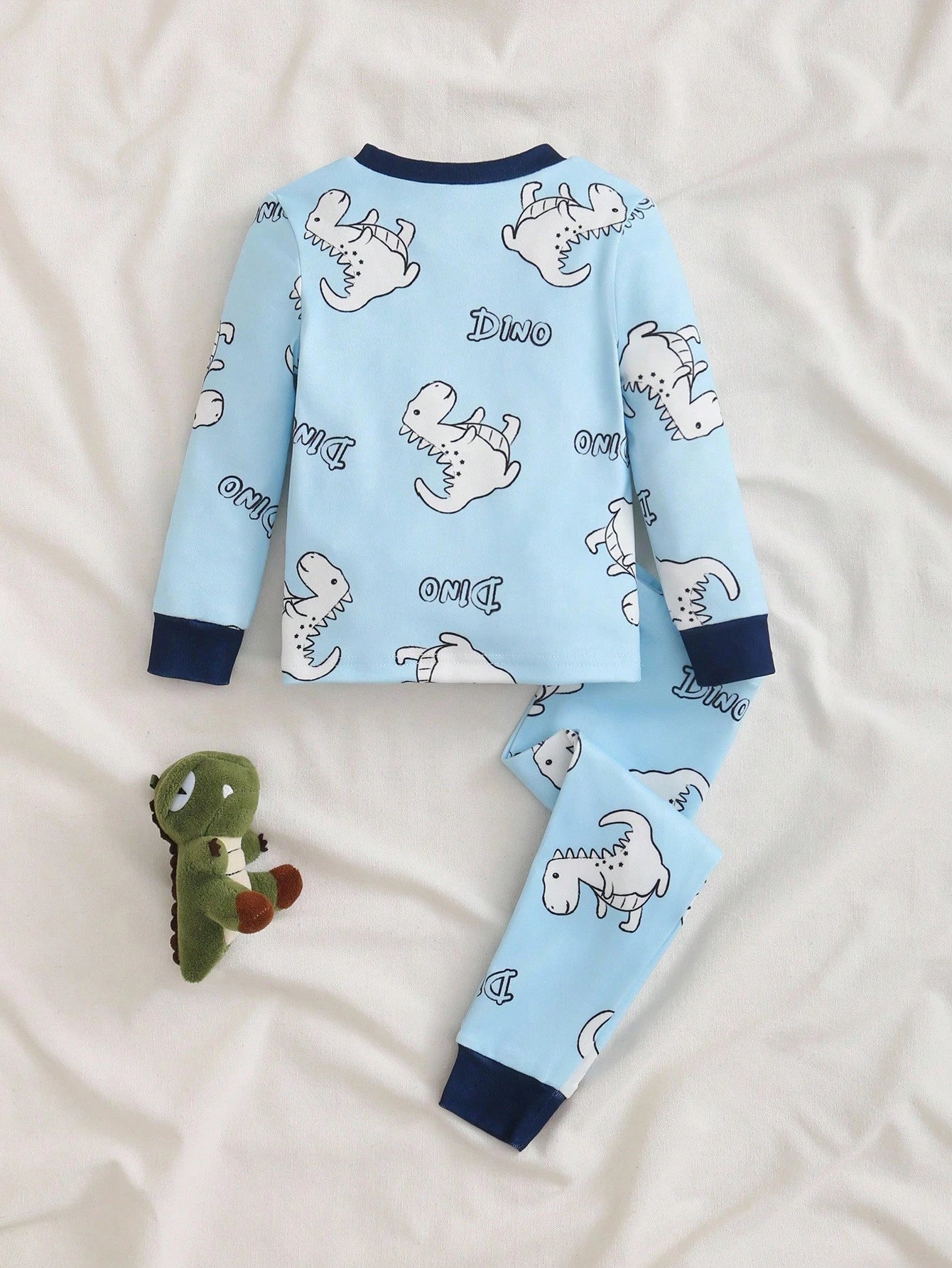 [Randomly Ships 1 Of 5]Baby Boy Halloween Cartoon Theme Loungewear, Multiple Playful Prints Pumpkin Ghost Bat Stripe Pattern, Knitted Fabric, Comfortable Soft High Elasticity Slim Fit Round Neck Long