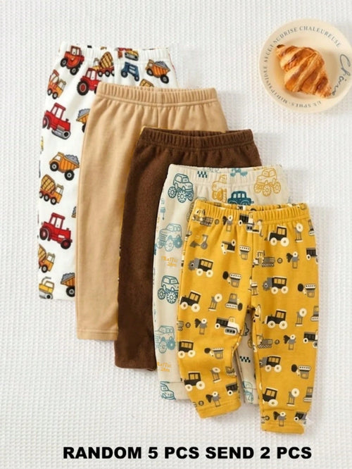 Randomly Ships 2 Of 5, New Cute Clothing Comfortable Simple Soft Casual Cartoon Print, Cute Boys Pants Daily Wear, Boys Favorite Pattern Gift