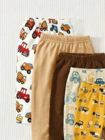 Randomly Ships 2 Of 5, New Cute Clothing Comfortable Simple Soft Casual Cartoon Print, Cute Boys Pants Daily Wear, Boys Favorite Pattern Gift