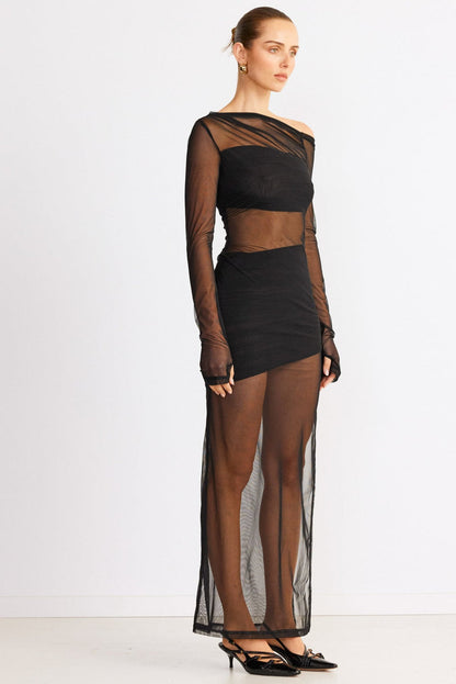 Reine Maxi Dress - Black - SHOPJAUS - JAUS