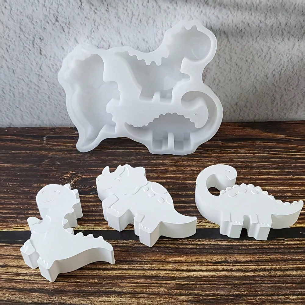 Resin Silicone Dinosaur 3D Decorative Mold, DIY Candle Silicone Mold, Plaster Decorative Silicone Mold, Home Decor Epoxy Resin Mold