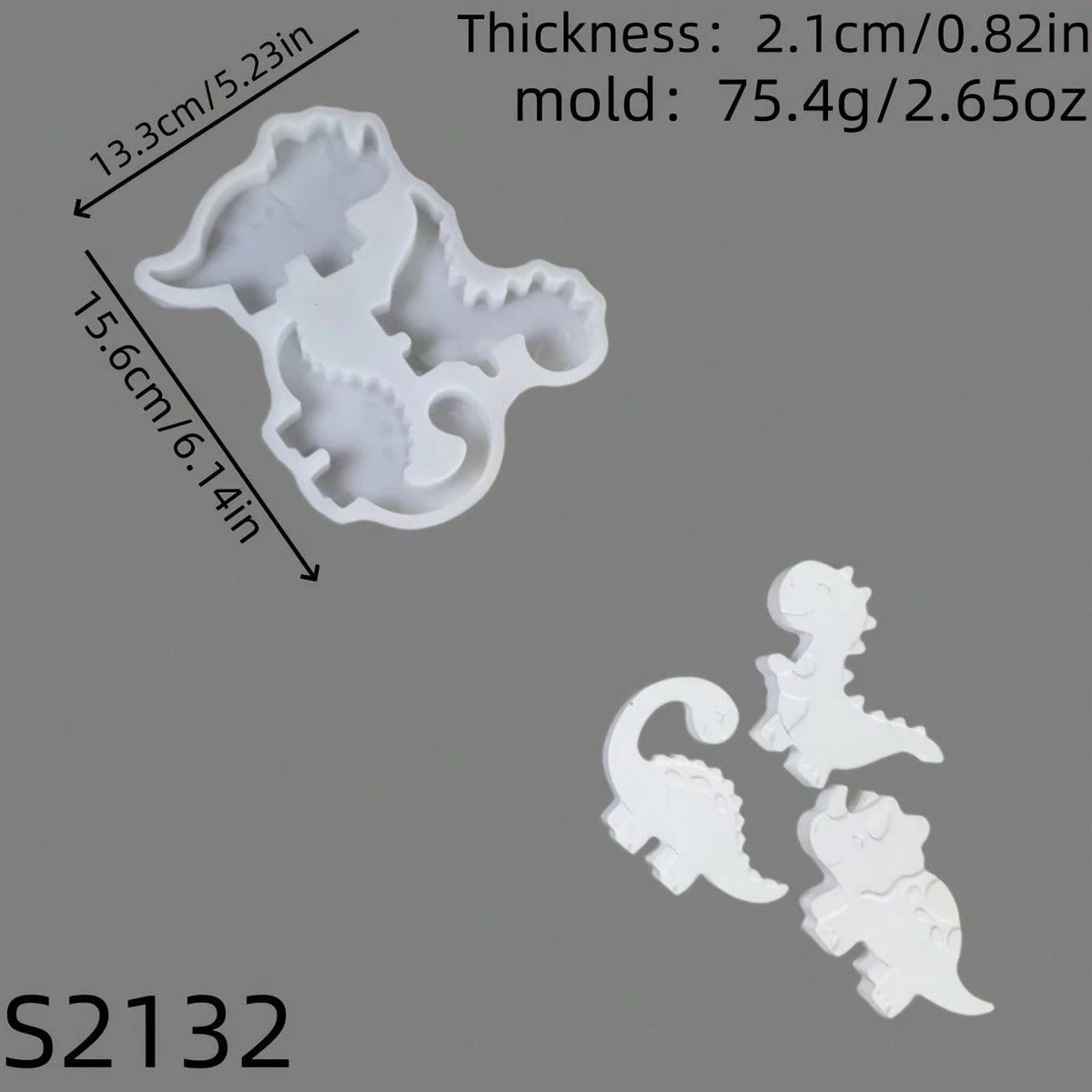 Resin Silicone Dinosaur 3D Decorative Mold, DIY Candle Silicone Mold, Plaster Decorative Silicone Mold, Home Decor Epoxy Resin Mold