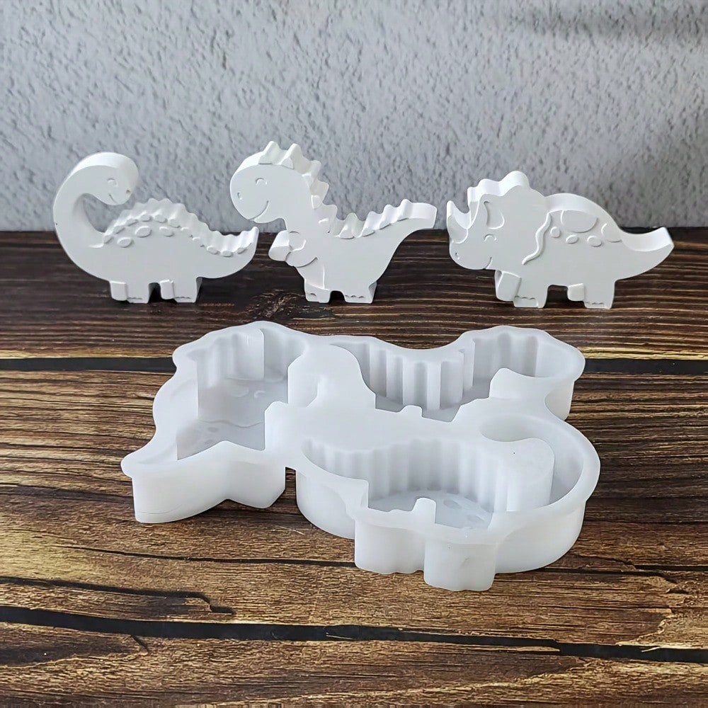 Resin Silicone Dinosaur 3D Decorative Mold, DIY Candle Silicone Mold, Plaster Decorative Silicone Mold, Home Decor Epoxy Resin Mold