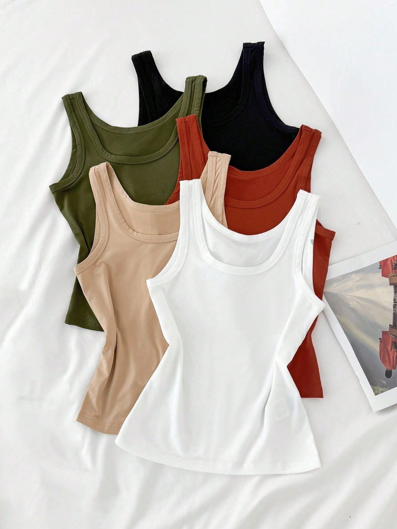 Resyla Women's 5 Pack Multipack Solid Color Casual Chic Basic Solid Color Ribbed Scoop Neck Sleeveless Tank Top Summer Tops For Women Going Out Clothes 2026
