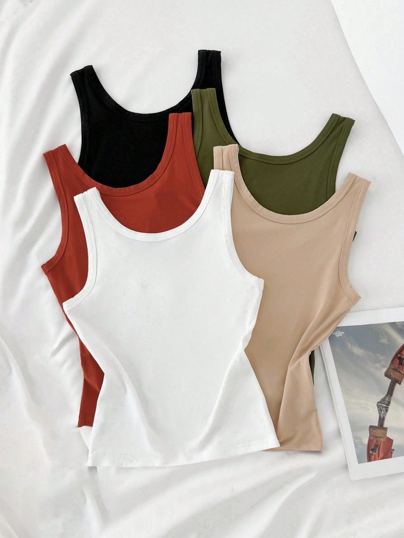 Resyla Women's 5 Pack Multipack Solid Color Casual Chic Basic Solid Color Ribbed Scoop Neck Sleeveless Tank Top Summer Tops For Women Going Out Clothes 2026
