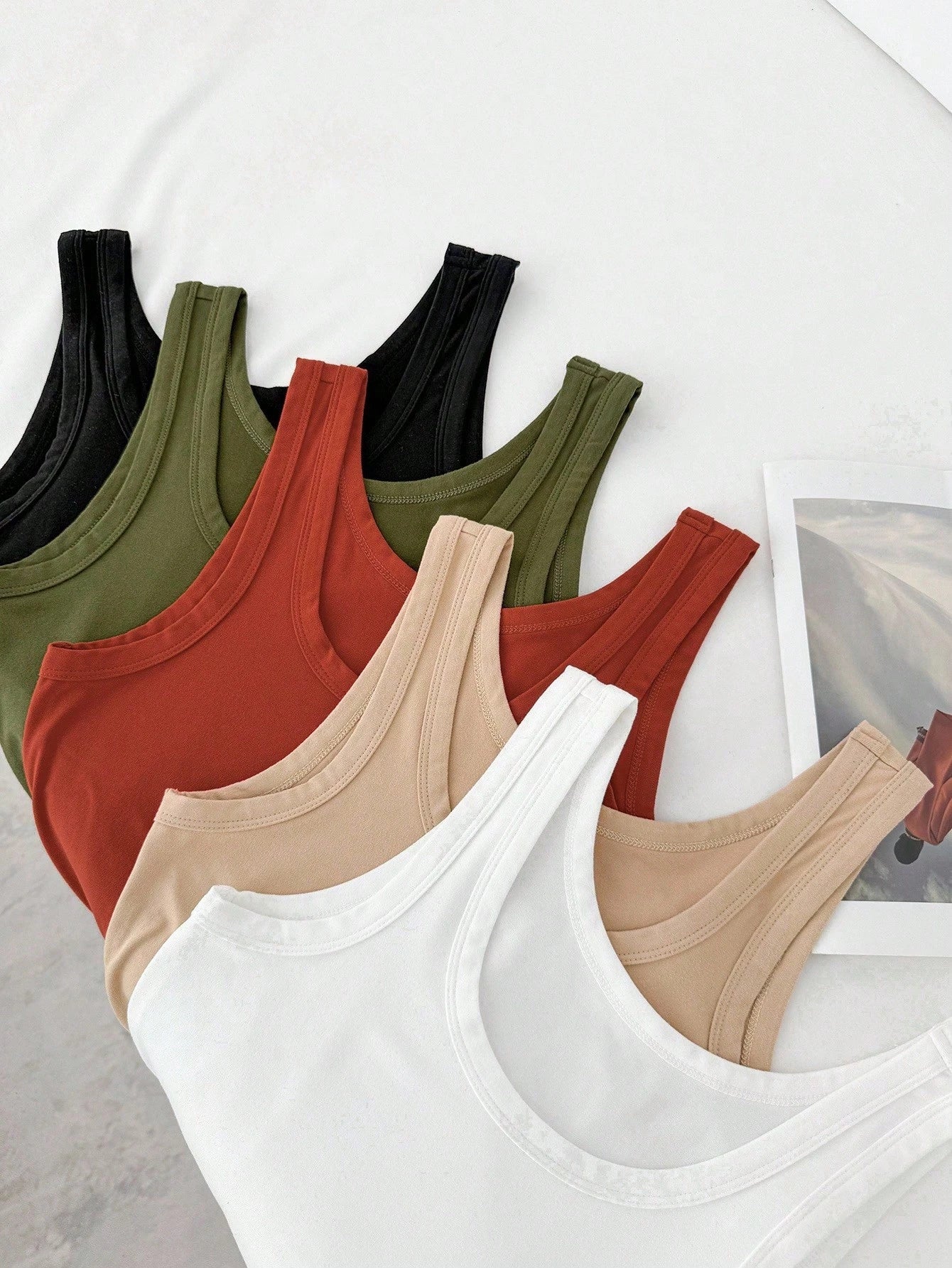 Resyla Women's 5 Pack Multipack Solid Color Casual Chic Basic Solid Color Ribbed Scoop Neck Sleeveless Tank Top Summer Tops For Women Going Out Clothes 2026