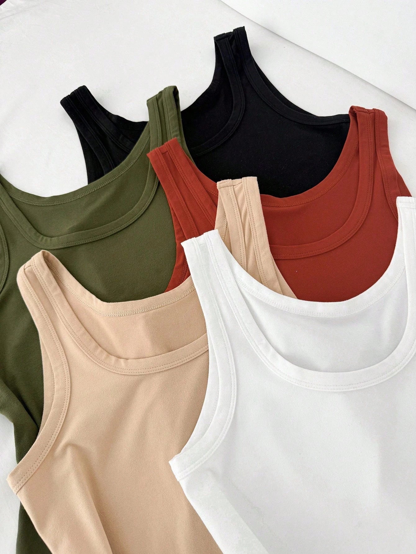 Resyla Women's 5 Pack Multipack Solid Color Casual Chic Basic Solid Color Ribbed Scoop Neck Sleeveless Tank Top Summer Tops For Women Going Out Clothes 2026