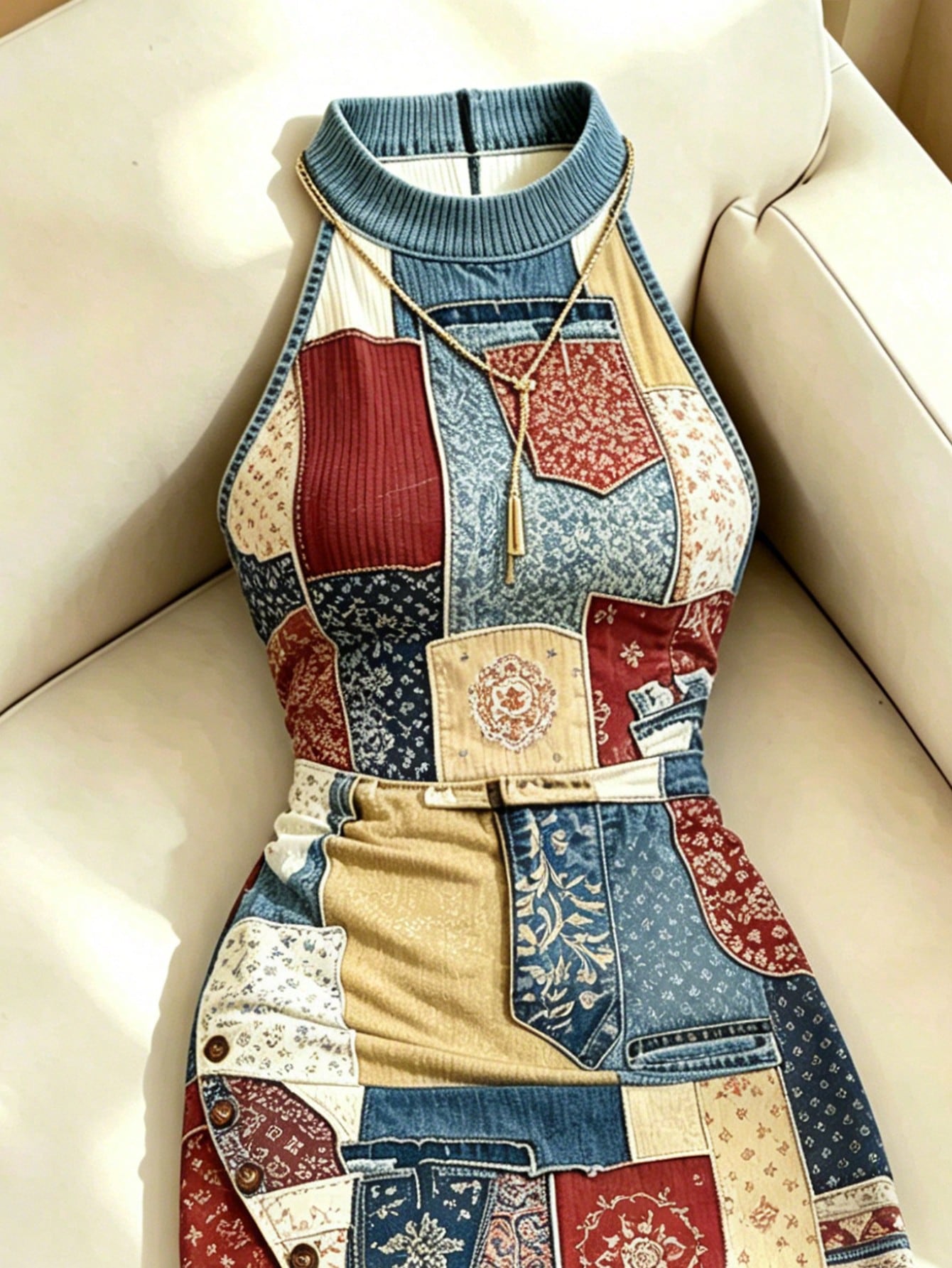 Resyla Women's Halter Neck All-Over Print Ruched Casual Date & Travel Mini Dress