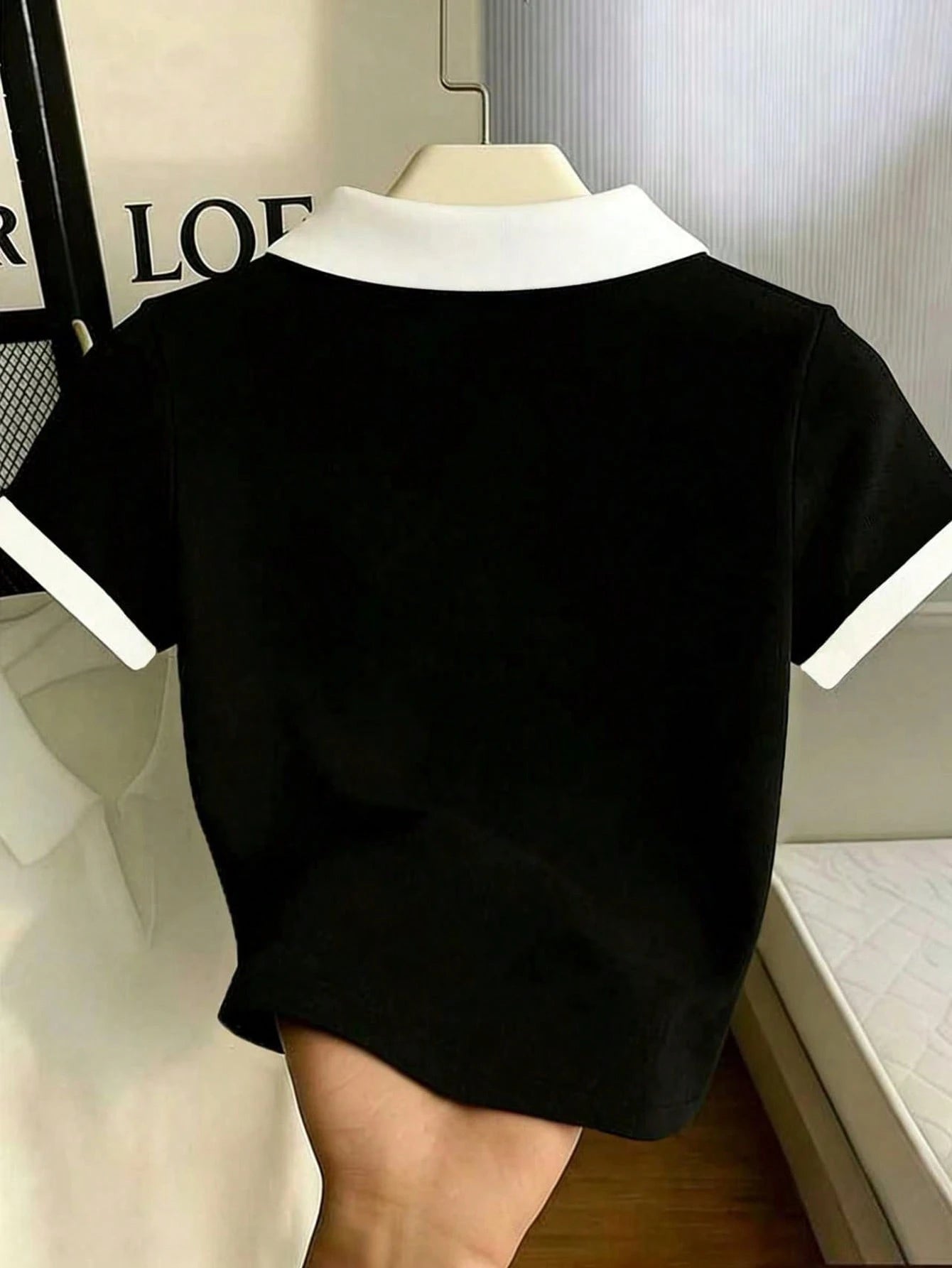 Resyla Women's Plus Size Summer Casual Colorblock Patchwork Embroidered T-Shirt