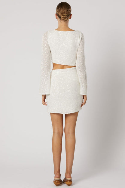 Reyna Tie Short Dress - White - SHOPJAUS - JAUS