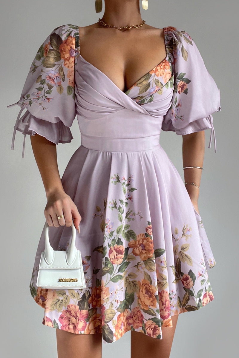 Rhiannon Dress - Purple Print - SHOPJAUS - JAUS
