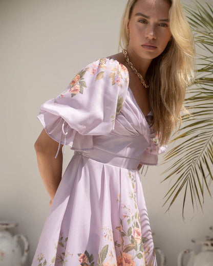 Rhiannon Dress - Purple Print - SHOPJAUS - JAUS