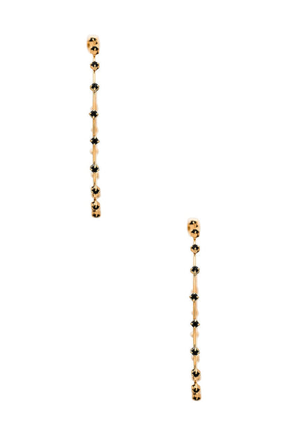 Rhinestone Hoop Earrings - Black - SHOPJAUS - JAUS