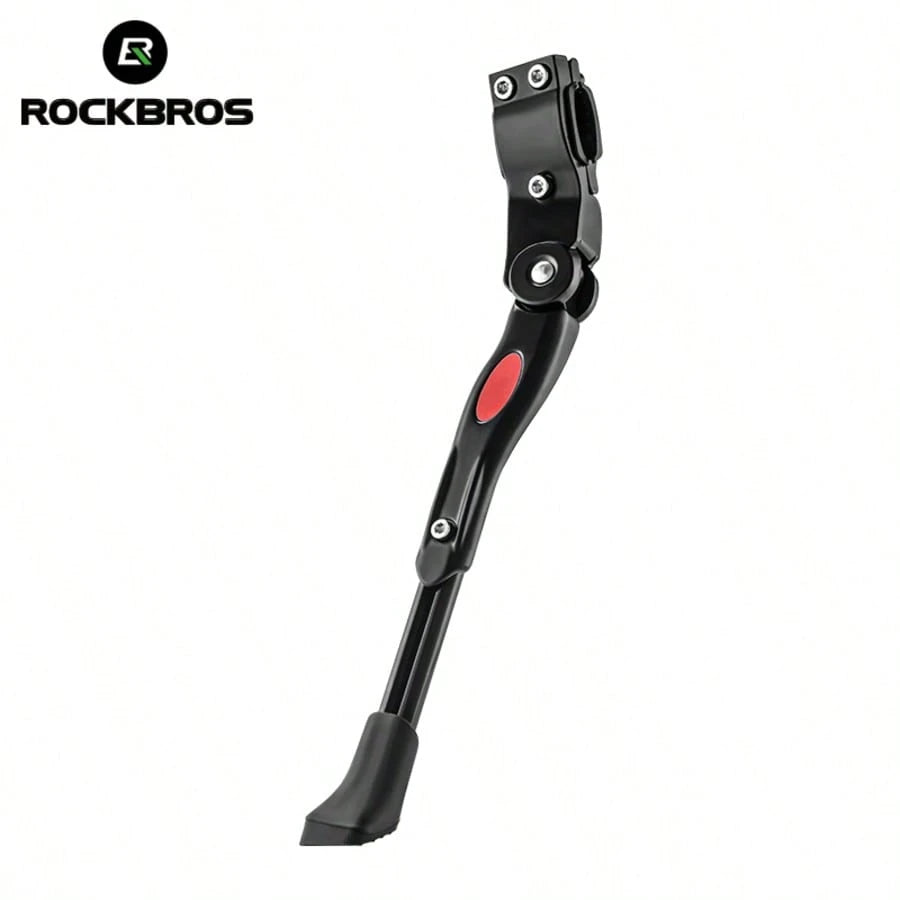 ROCKBROS 1pc Durable Aluminium Alloy Bicycle Kickstand, High Strength Durable Bike Stand, Non-Slip Design, Easy To Install Universal Fit For Mountain Bikes, Road Bikes & Folding Bikes, Bicycle Accesso
