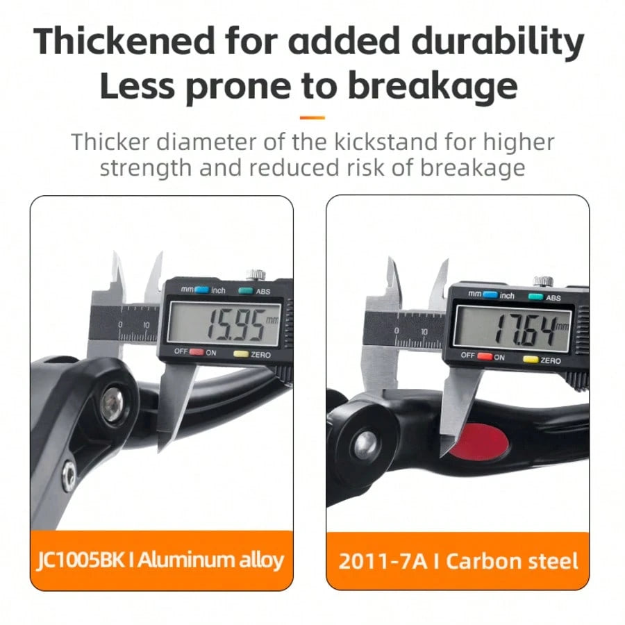ROCKBROS 1pc Durable Aluminium Alloy Bicycle Kickstand, High Strength Durable Bike Stand, Non-Slip Design, Easy To Install Universal Fit For Mountain Bikes, Road Bikes & Folding Bikes, Bicycle Accesso