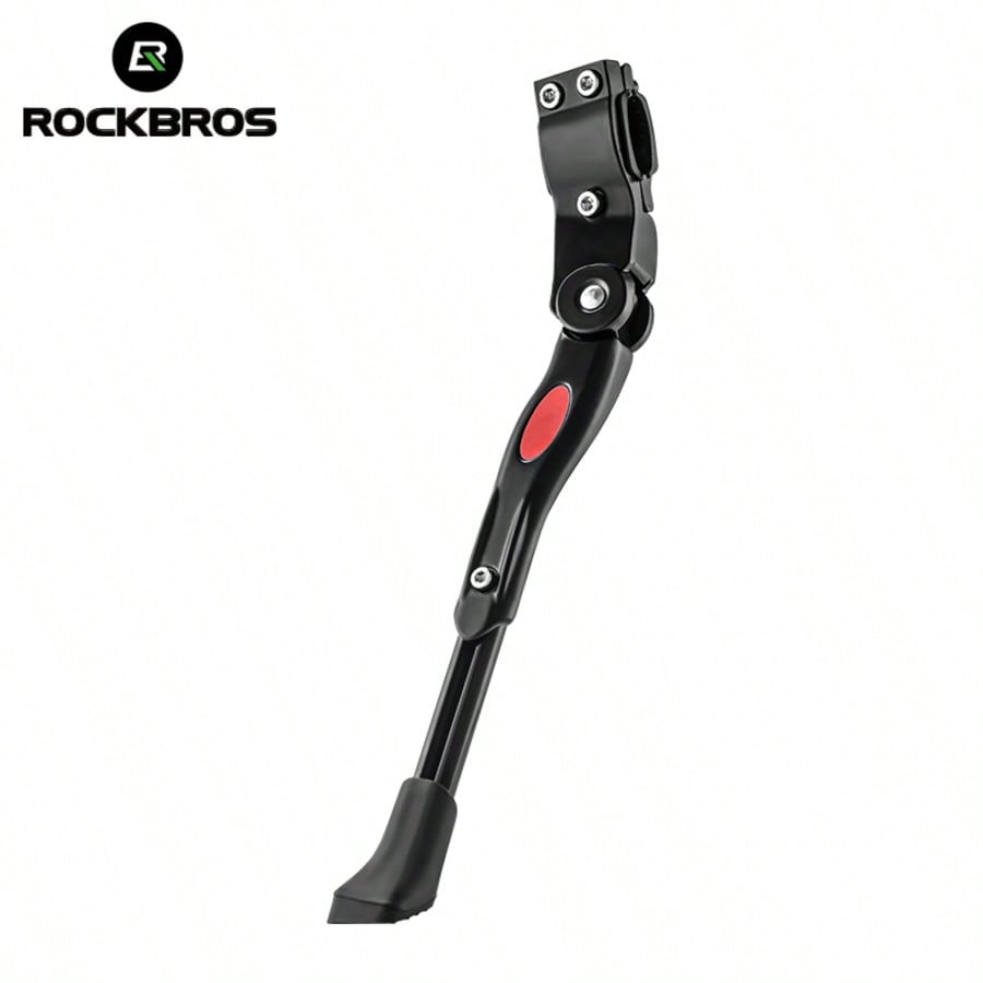 ROCKBROS 1pc Durable Aluminium Alloy Bicycle Kickstand, High Strength Durable Bike Stand, Non-Slip Design, Easy To Install Universal Fit For Mountain Bikes, Road Bikes & Folding Bikes, Bicycle Accesso