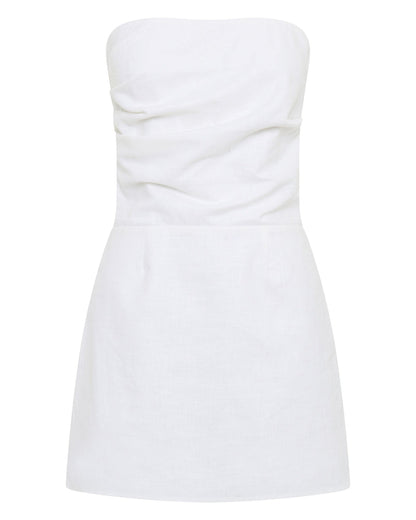 Romi Linen Dress - White - SHOPJAUS - JAUS
