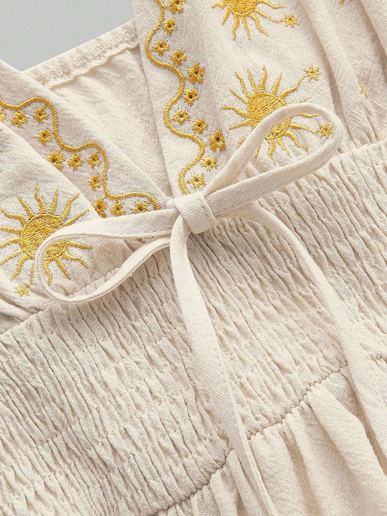 ROMWE Fairycore Women's Renaissance Casual Holiday Star Embroidery Spaghetti Strap A-Line Dress