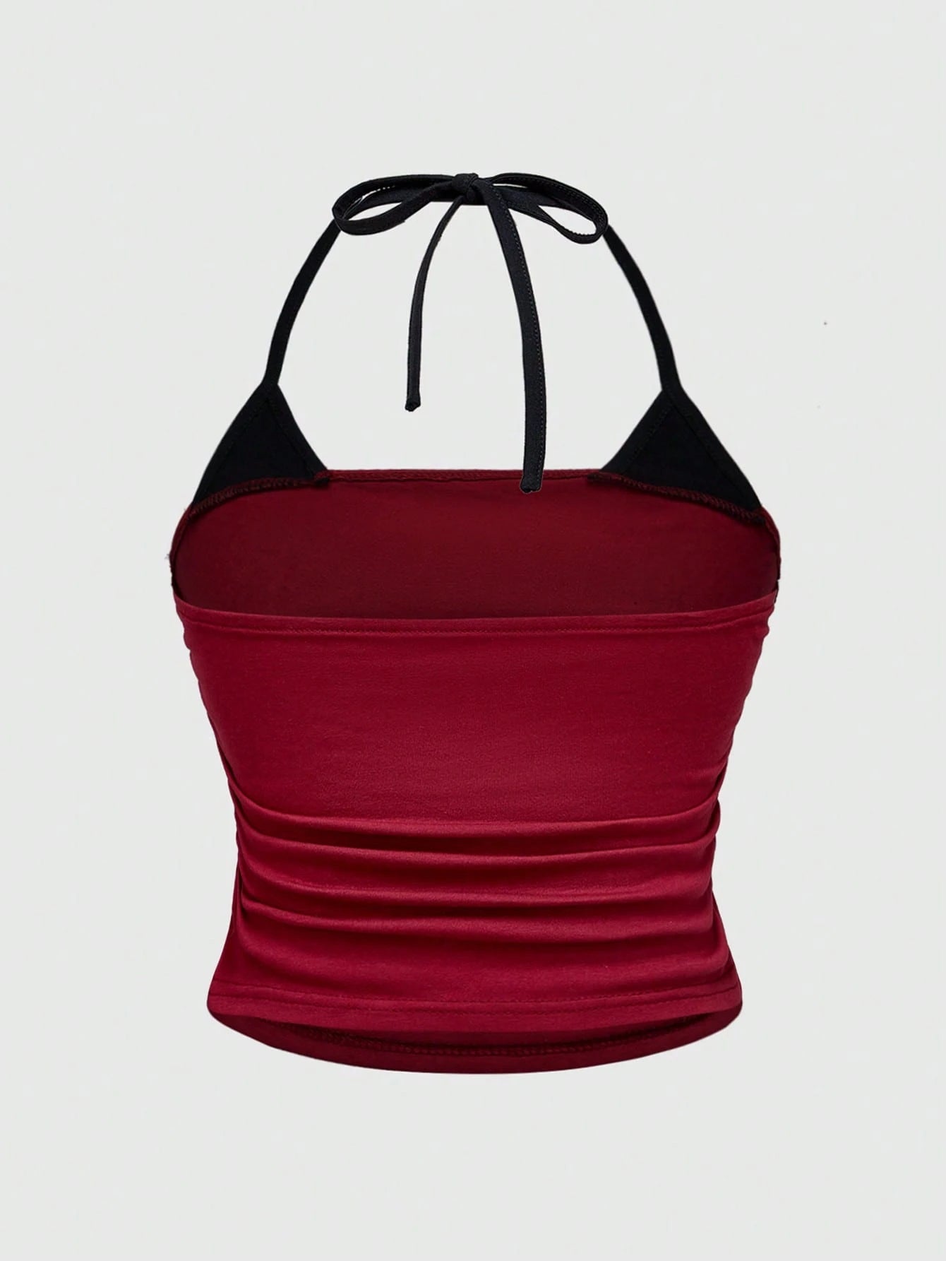 ROMWE Grunge Punk Plus Size Women Sexy Skull Color Contrast Halter Neck Tank Top