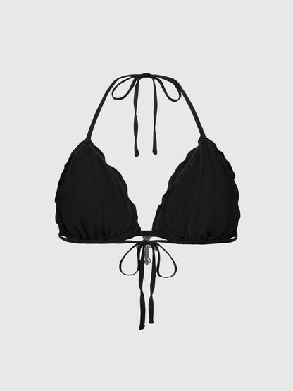 ROMWE Grunge Punk Spring/Summer Vacation Black Y2K Sexy Gothic Cross Print Rhinestone Decor Plus Size Bikini Tank Top