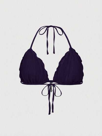 ROMWE Grunge Punk Spring/Summer Vacation Black Y2K Sexy Gothic Cross Print Rhinestone Decor Plus Size Bikini Tank Top