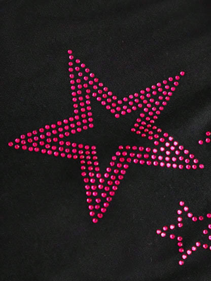 ROMWE J-Fashion Spring/Summer Y2K Rhinestone Star Decor Halter Neck Plus Size Blouse