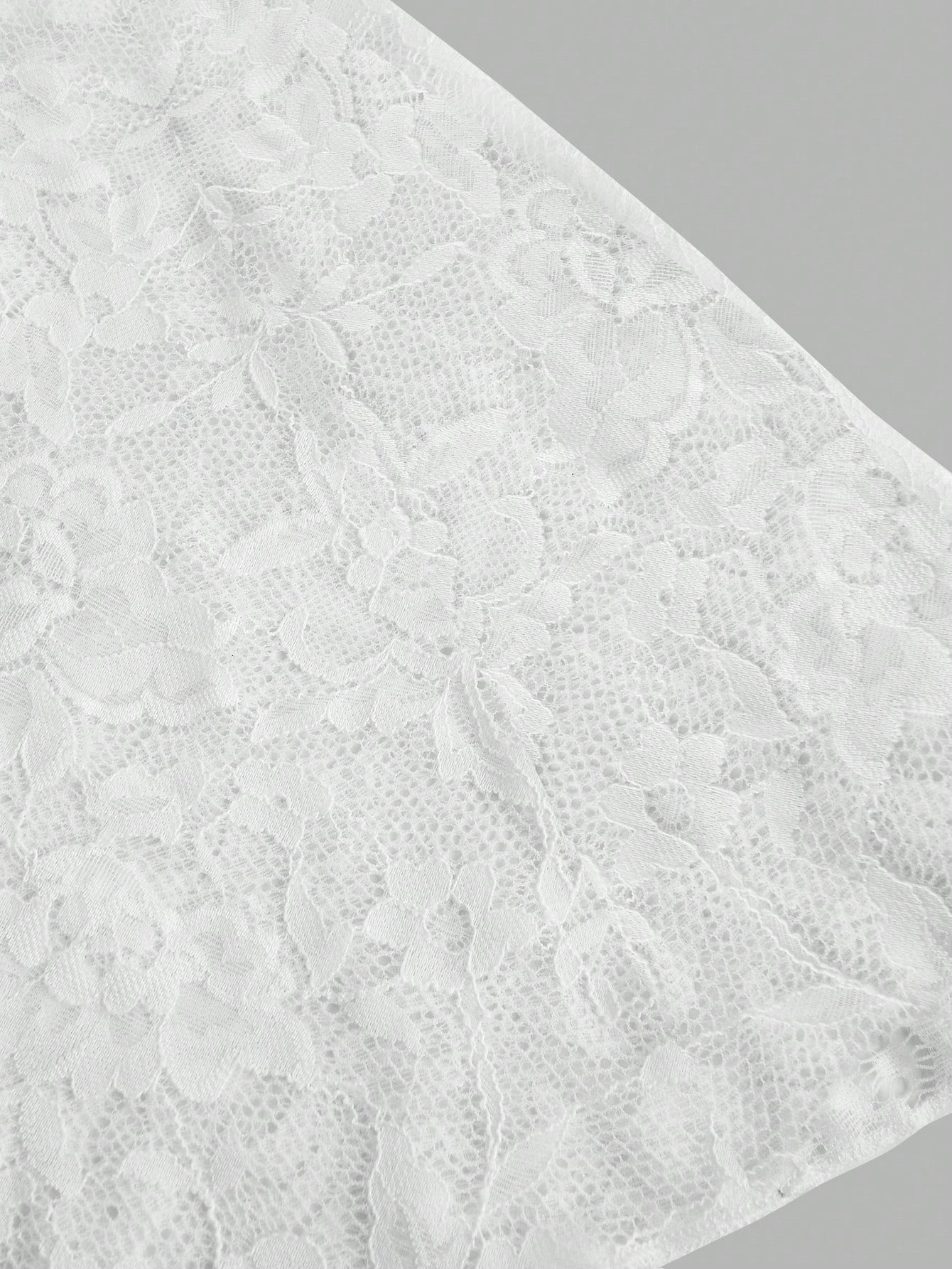 ROMWE Spring/Summer PPlus Size Gothic Lace Shrug Cardigan With Flared Sleeves, White Valentine's Day