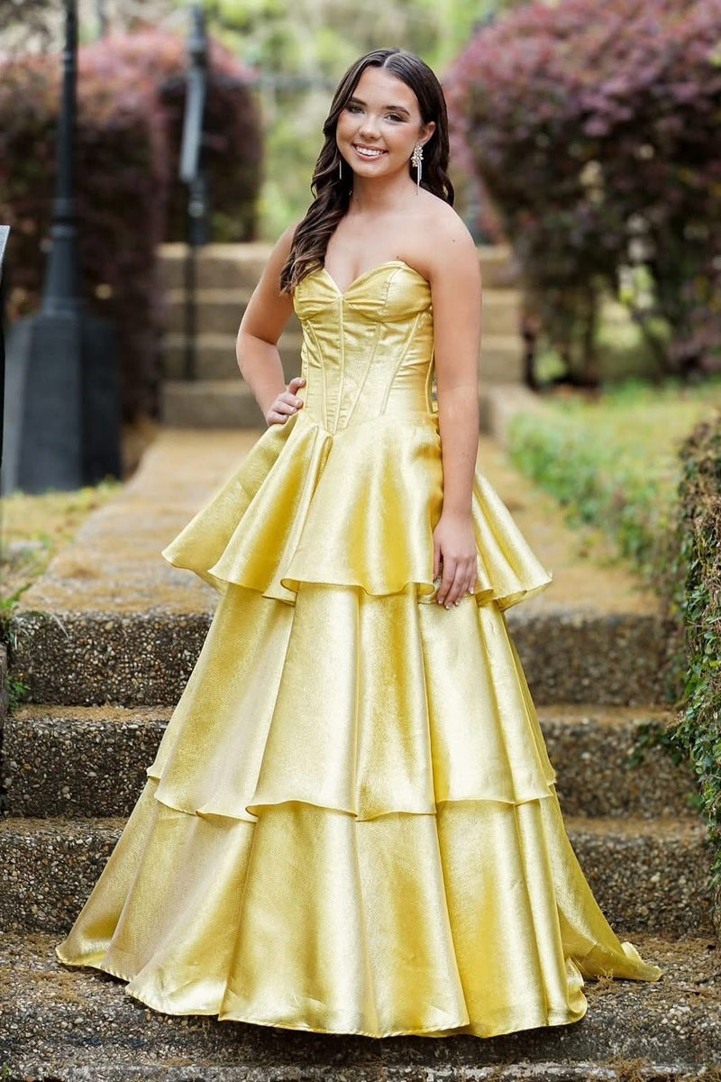Royal Blue Strapless Corset A-line Long Formal Dress