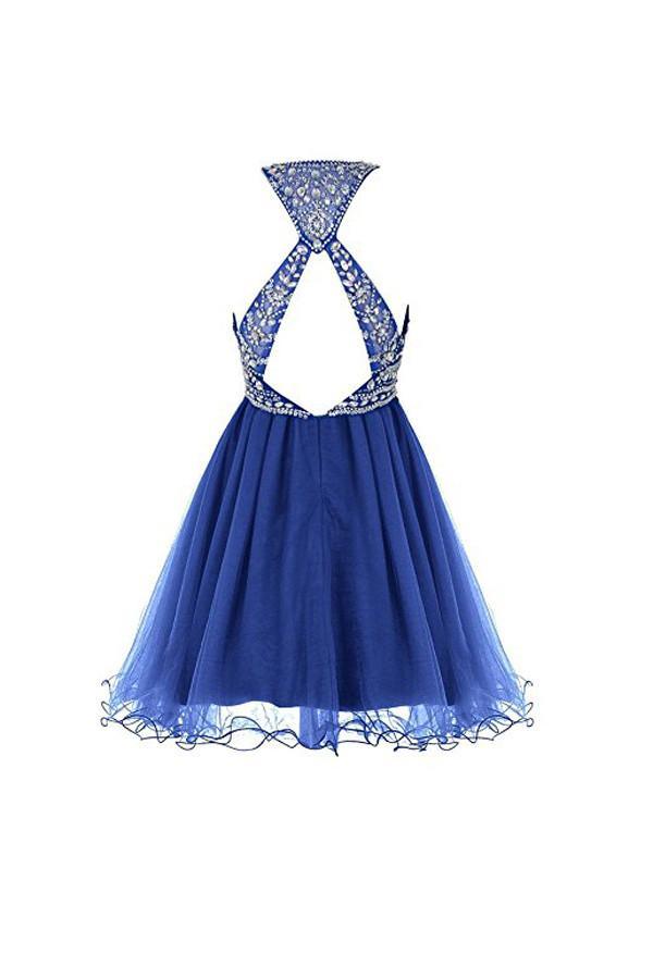 Royal Bule Tulle Homecoming Dresses 2024 Short Prom Gowns Homecoming Dresses, AST1139