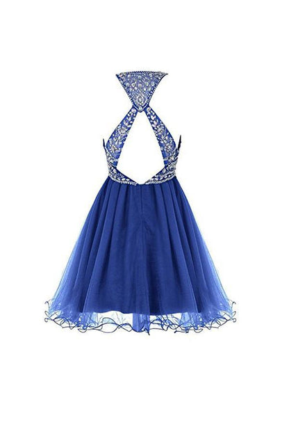 Royal Bule Tulle Homecoming Dresses 2024 Short Prom Gowns Homecoming Dresses, AST1139
