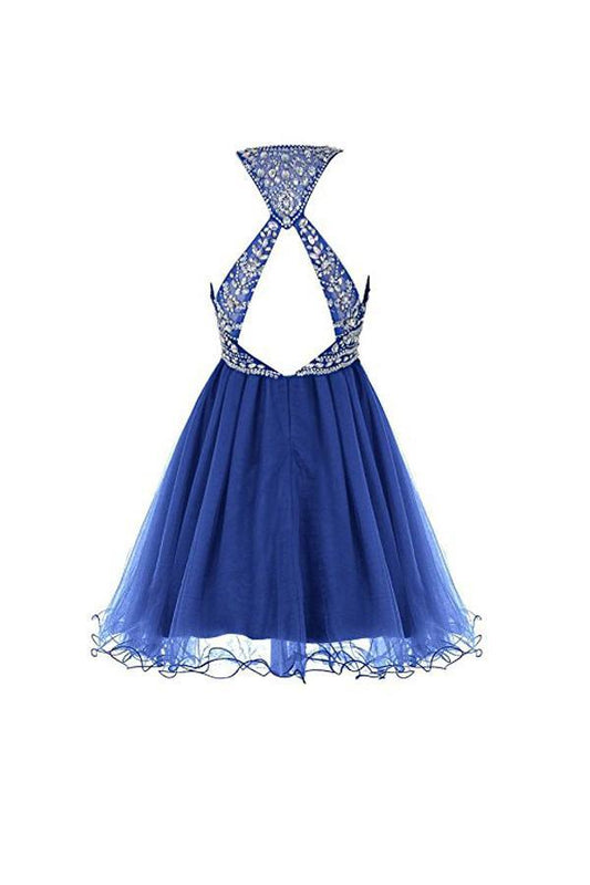 Royal Bule Tulle Homecoming Dresses 2024 Short Prom Gowns Homecoming Dresses, AST1139