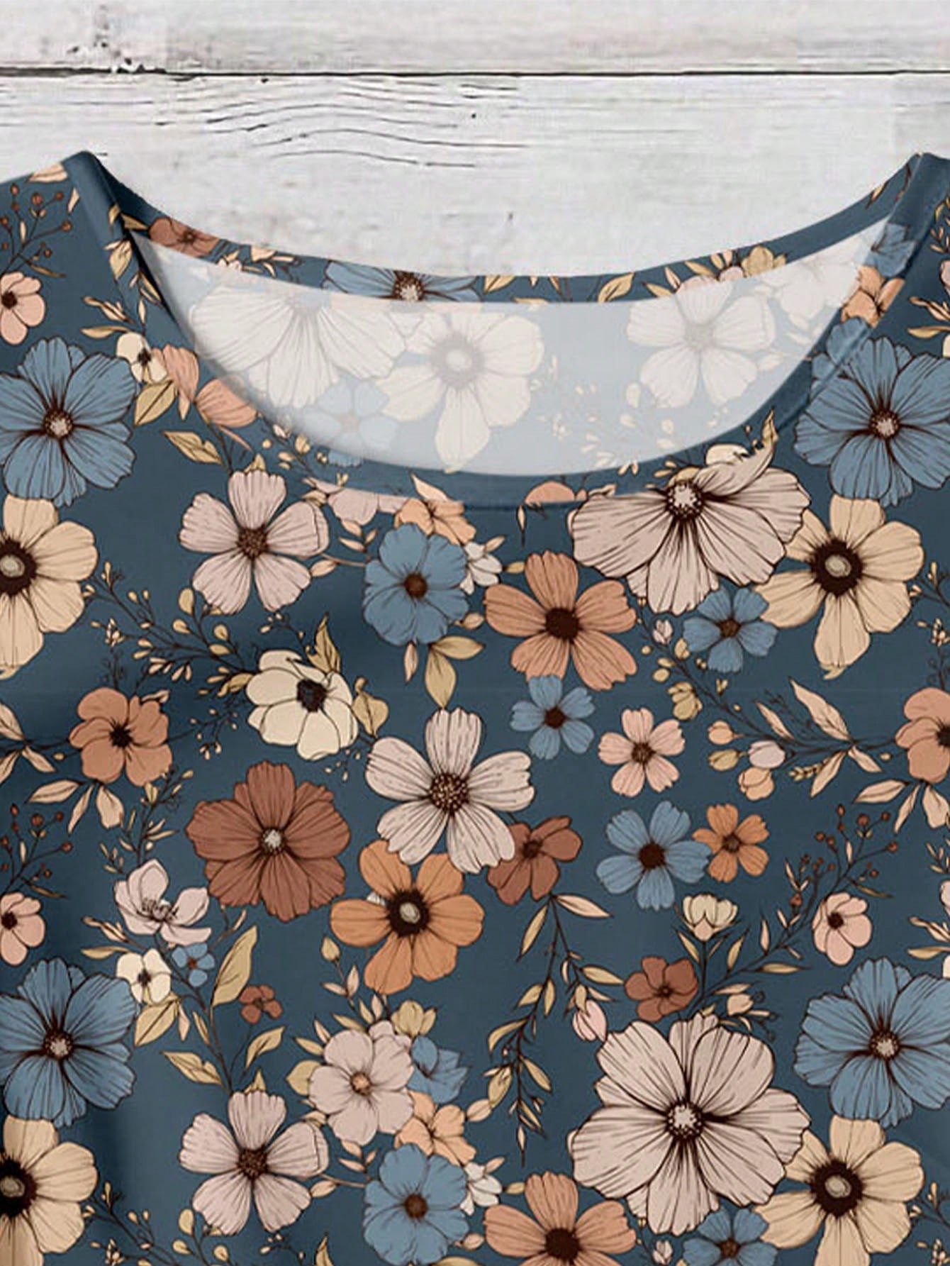 Rusticease Plus Size Women Casual V-Neck Flutter Sleeve Loose Blouse, Retro Floral Print, Suitable For Spring/Summer,Flower/Vacation