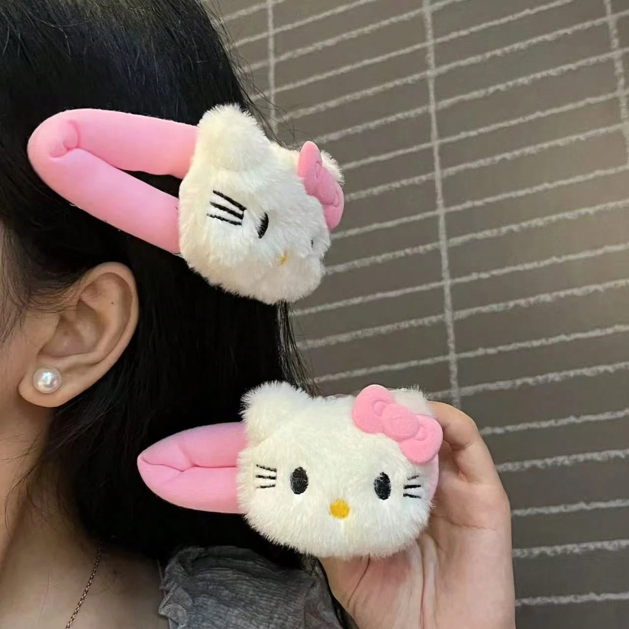 Sanrio Hello Kitty Cute Pink Hair Clip,Colorful Kitty Hair Hairpin,Sweet Princess Hairpin Grip, Women Large Girl Clip,Cartoon Bangs Clip,Cute Cat Hair Clips, Side Clips For Bangs, Suitable For Women G