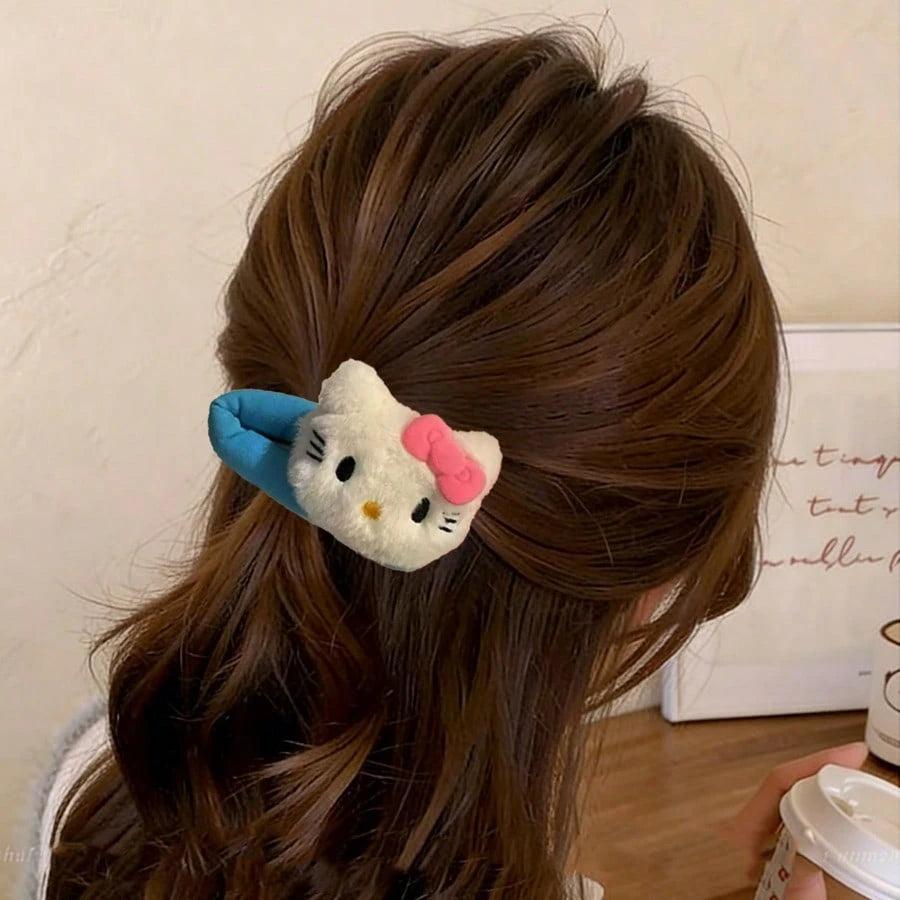 Sanrio Hello Kitty Cute Pink Hair Clip,Colorful Kitty Hair Hairpin,Sweet Princess Hairpin Grip, Women Large Girl Clip,Cartoon Bangs Clip,Cute Cat Hair Clips, Side Clips For Bangs, Suitable For Women G