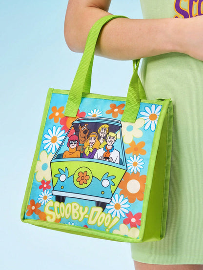 SCOOBY-DOO X 1 Patterned Printed Insulated Lunch Bag To Keep Food Warm Or Cold, Picnic Bag, Large Capacity, Can Hold Lunch Boxes And Drinks, Suitable For Picnics, Camping, Travel, Family Use, Su