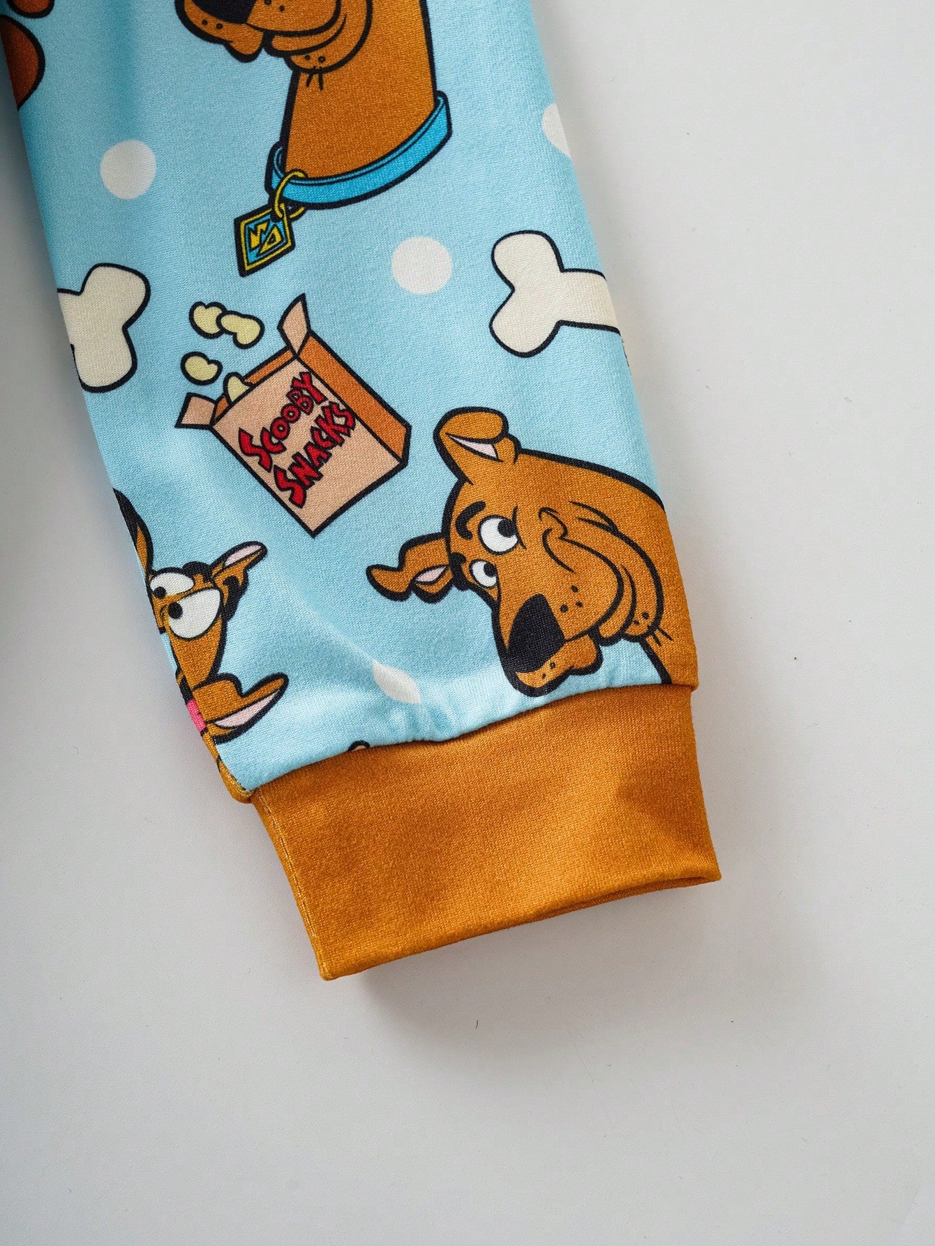 SCOOBY-DOO X Baby Boy Cute Cartoon Bone & Paw Print All-Over Print Crew Neck Long Sleeve Zip-Up Footed Pajama Baby Boy Clothes Baby Boy Pajama Set Baby Boy Pajamas Zipper