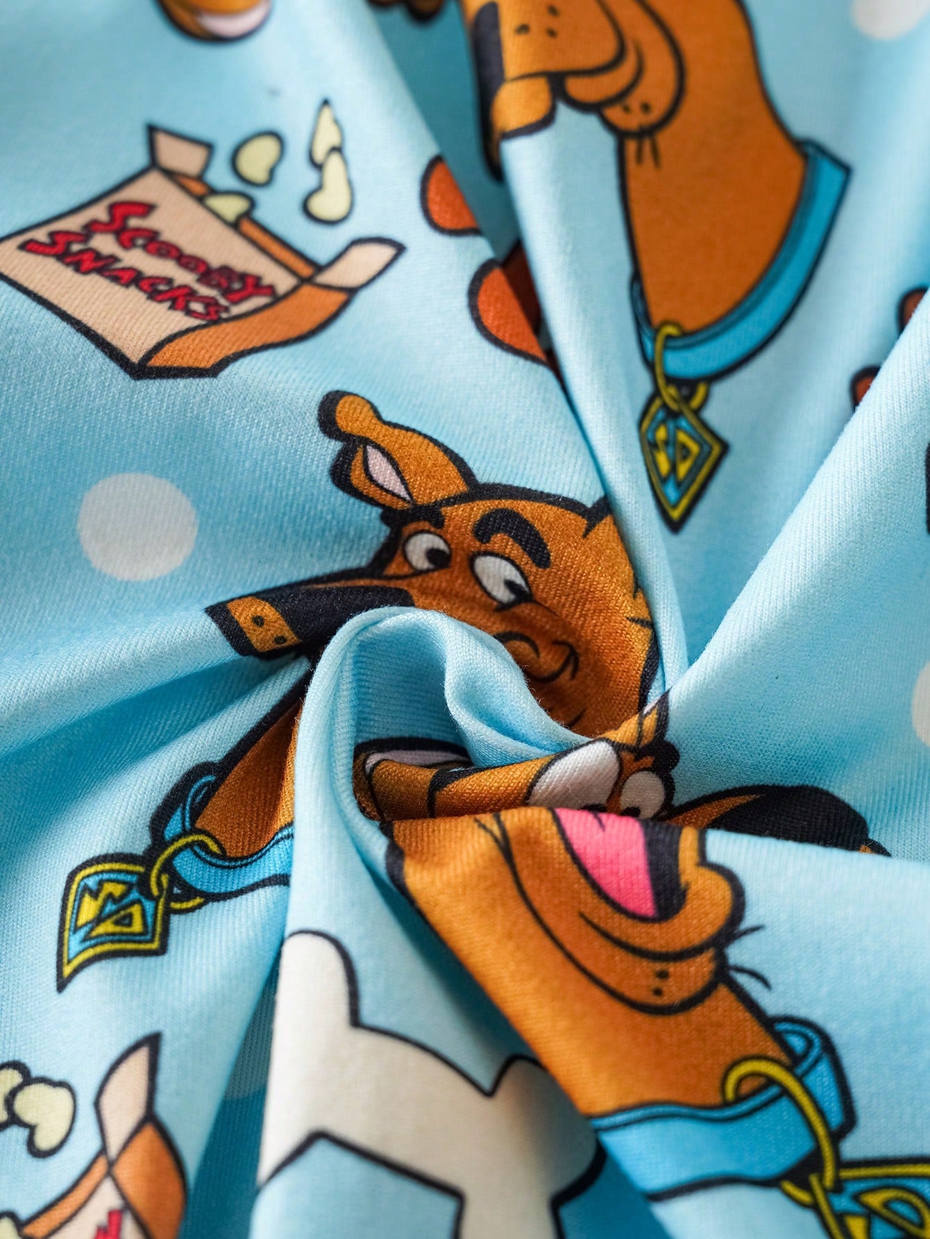 SCOOBY-DOO X Baby Boy Cute Cartoon Bone & Paw Print All-Over Print Crew Neck Long Sleeve Zip-Up Footed Pajama Baby Boy Clothes Baby Boy Pajama Set Baby Boy Pajamas Zipper
