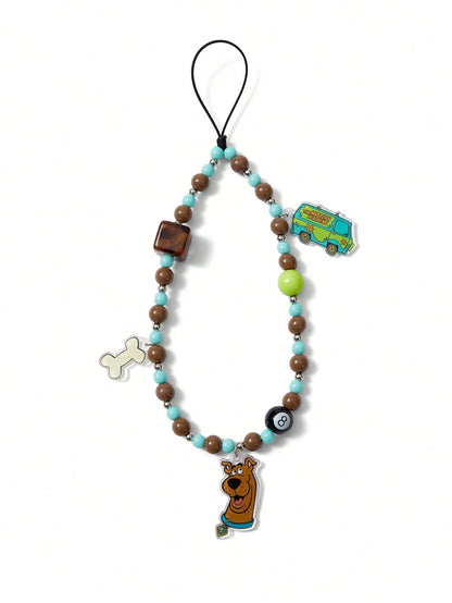 SCOOBY-DOO X Stylish And Cute Cartoon Dog Acrylic Handmade Beaded Mobile Phone Chain Mobile Phone Lanyard Mobile Phone Pendant
