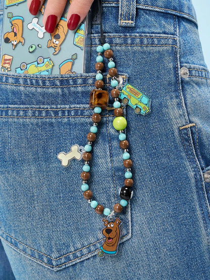 SCOOBY-DOO X Stylish And Cute Cartoon Dog Acrylic Handmade Beaded Mobile Phone Chain Mobile Phone Lanyard Mobile Phone Pendant
