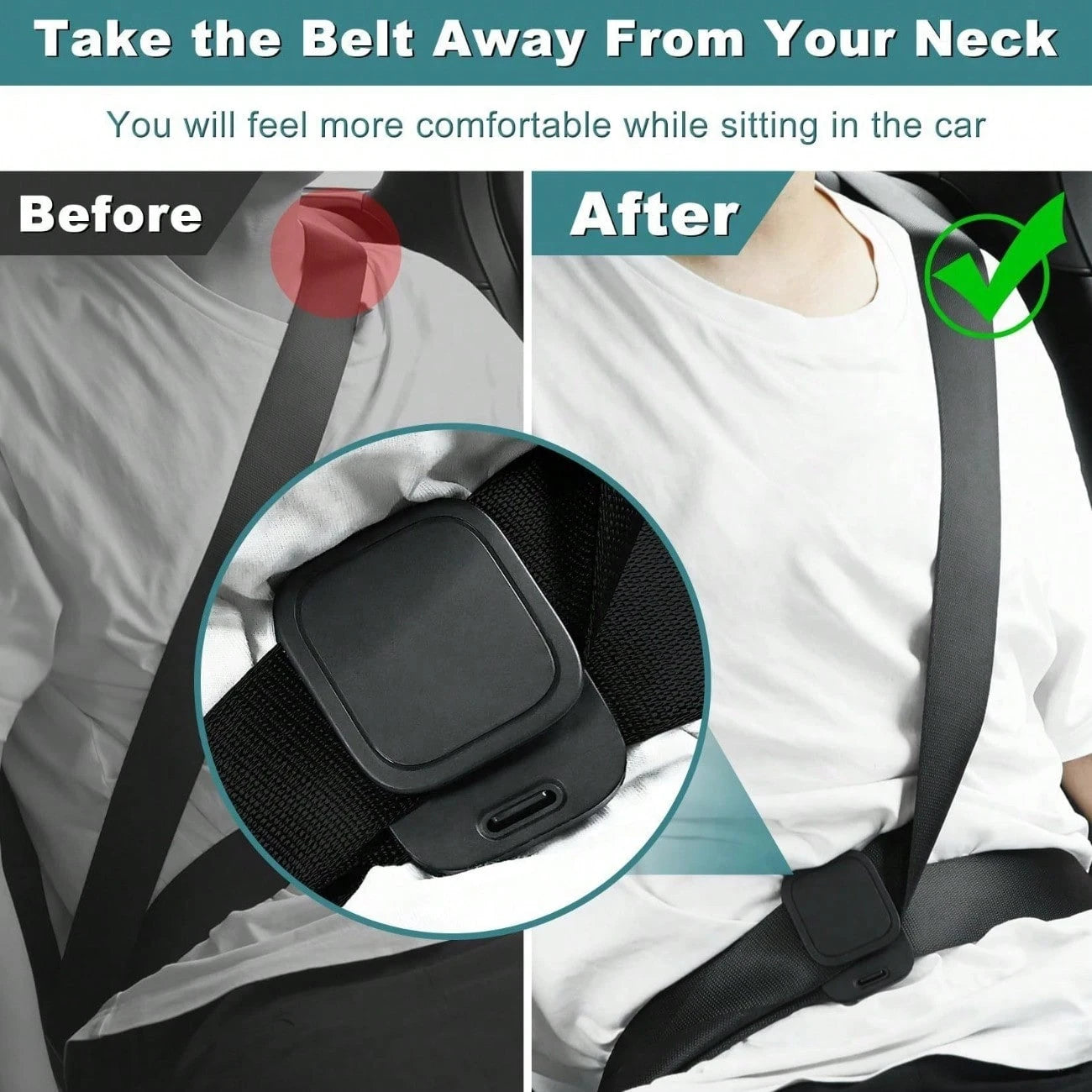 Seat Belt Adjuster Clips, Universal Car Safety Belt Holders
