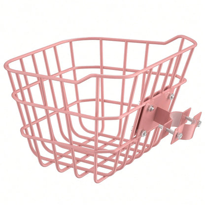 Secure Front Bike Basket For Scooters- Metal Bicycle Basket With Sturdy Wire Design, Non-Sagging Bracket, Rust-Resistant Zinc Alloy, Easy Installation Kit Included