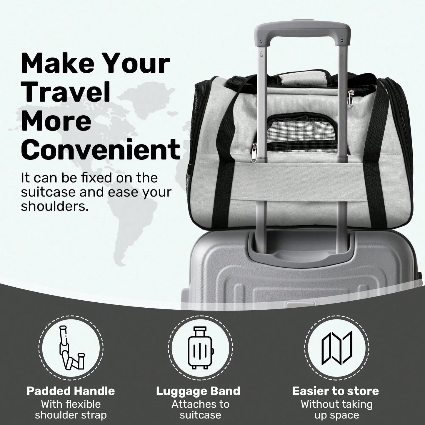 Secure Zipper Anti-Escape Pet Carrier Backpack| Spacious Ventilated Foldable Cat/Dog Travel Bag| Car & Airline Approved Collapsible Cage With Breathable Design