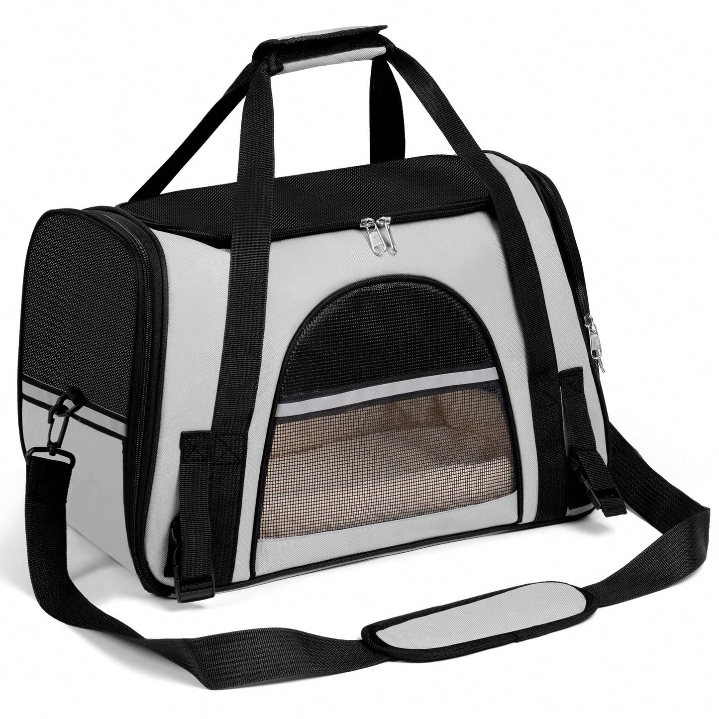 Secure Zipper Anti-Escape Pet Carrier Backpack| Spacious Ventilated Foldable Cat/Dog Travel Bag| Car & Airline Approved Collapsible Cage With Breathable Design
