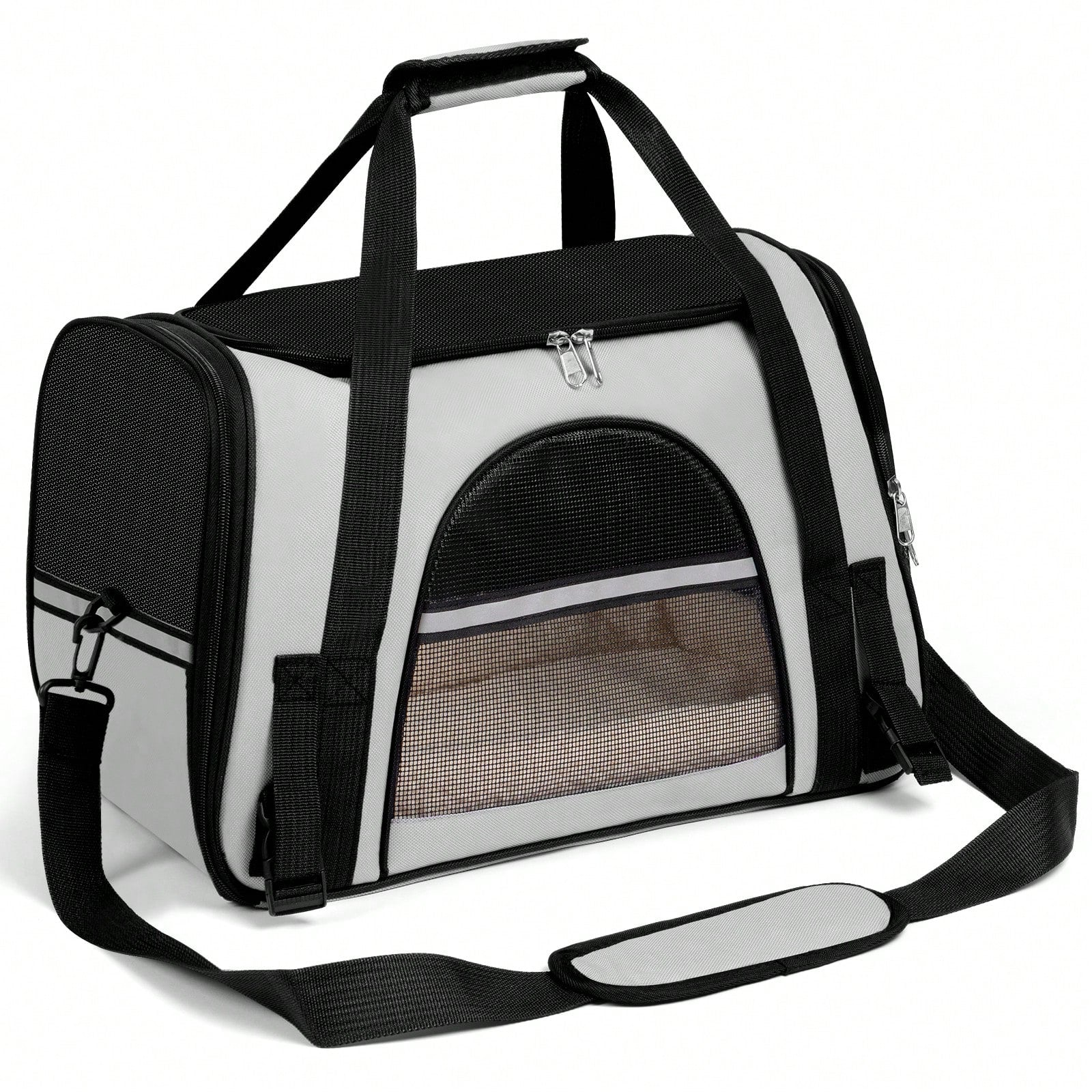 Secure Zipper Anti-Escape Pet Carrier Backpack| Spacious Ventilated Foldable Cat/Dog Travel Bag| Car & Airline Approved Collapsible Cage With Breathable Design