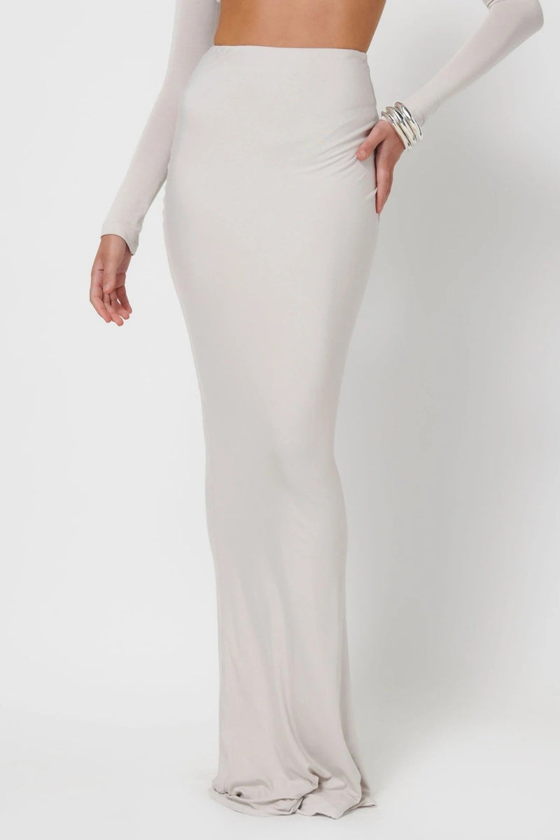 Serena Maxi Skirt - Oyster - SHOPJAUS - JAUS