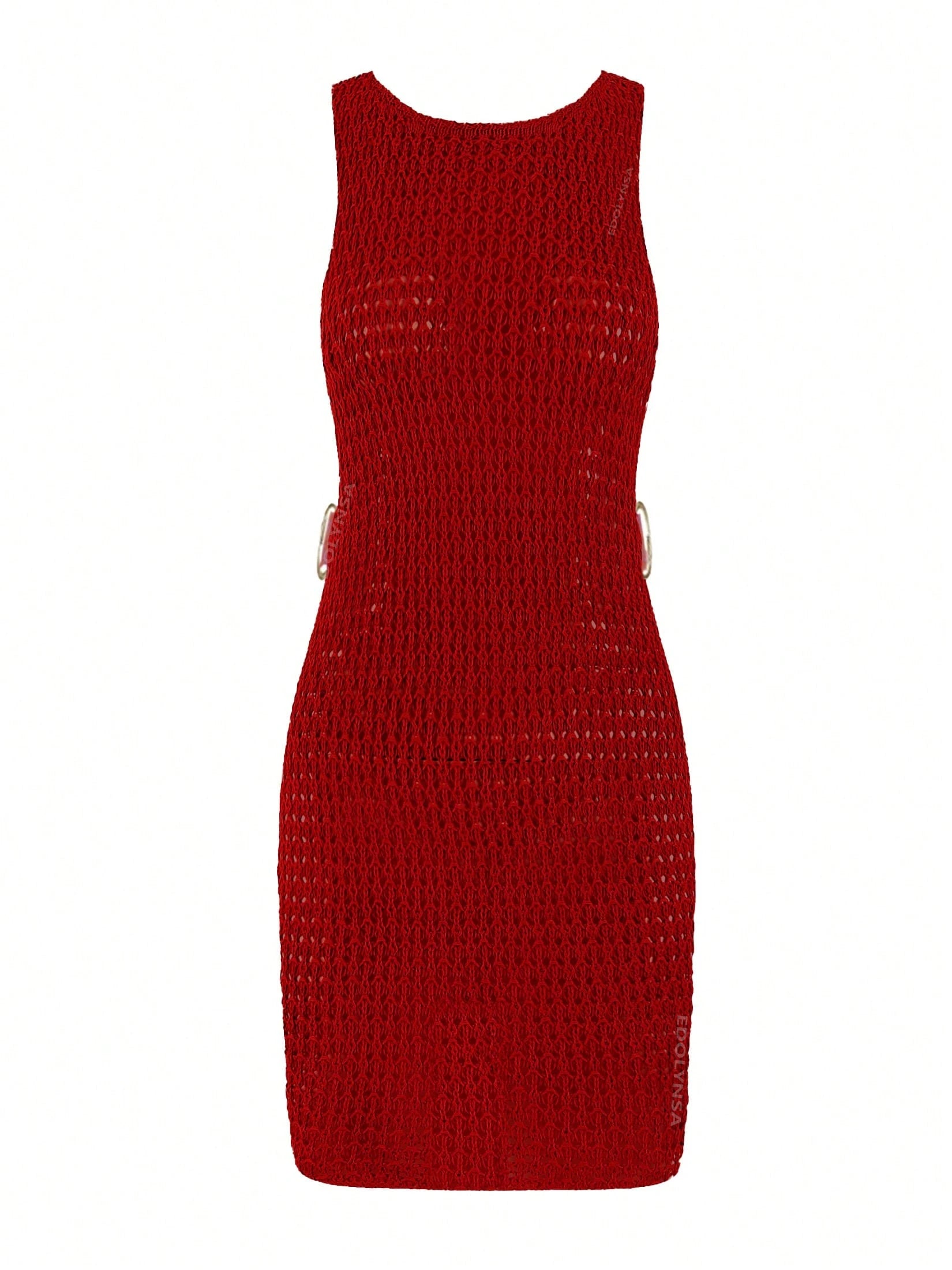 Sexy Knit Cut Out Circle Decoration Slim Beach Mini Dress 2026 Women's Cover Ups Vacation Chic Seaside Beachwear Swimsuit Cover Up Tunic Party Dresses